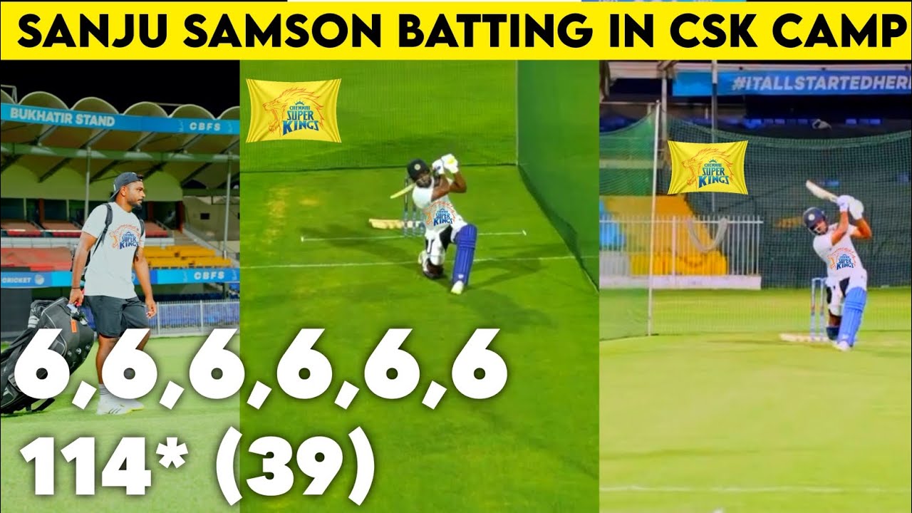 Sanju Samson 1st Practice Session With CSK | Sanju Samson 114* (39) in CSK Practice Today