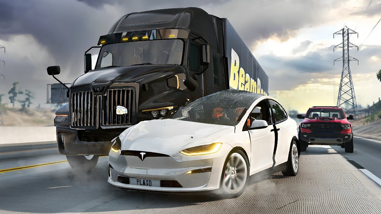 Realistic Freeway Crashes #05 | BeamNG.drive