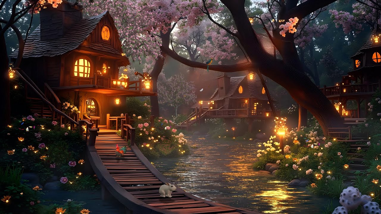 Mystical Fairy Green Moss Cottage 🍀 Magical Forest Music & Spring Ambience | Relaxes, Sleep Well