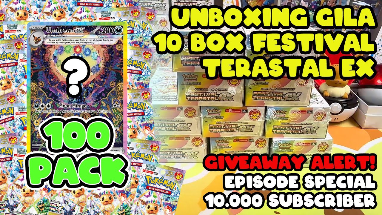 UNBOXING BRUTAL 100 PACK FESTIVAL TERASTAL EX - Pokemon TCG Indonesia #pokemon#pokemontcg#unboxing
