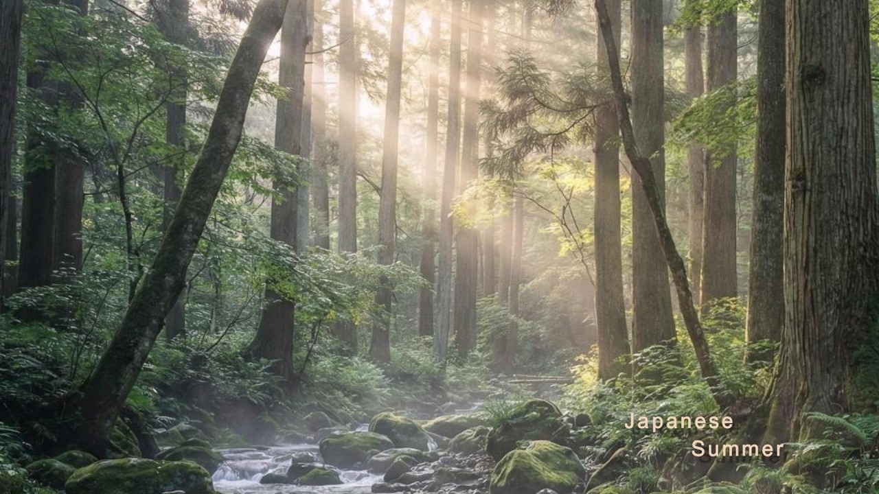 小川のせせらぎと蝉の声｜Japanese Summer Stream & Cicadas 🌿 癒しのリラックスBGM