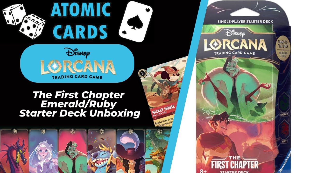 Disney Lorcana Unboxing - The First Chapter Starter Deck Emerald & Ruby