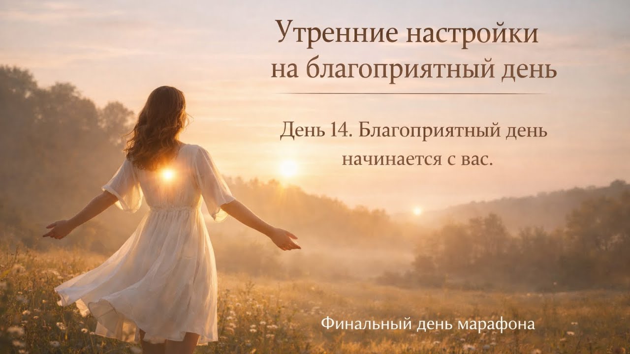 Благоприятный день начинается с вас. День 14 марафона утренних настроек. 