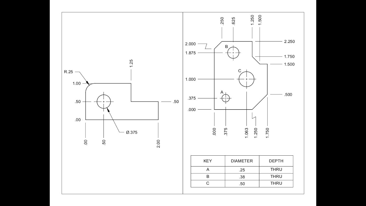 AutoCAD для среднего уровня — ординатные размеры и таблицы