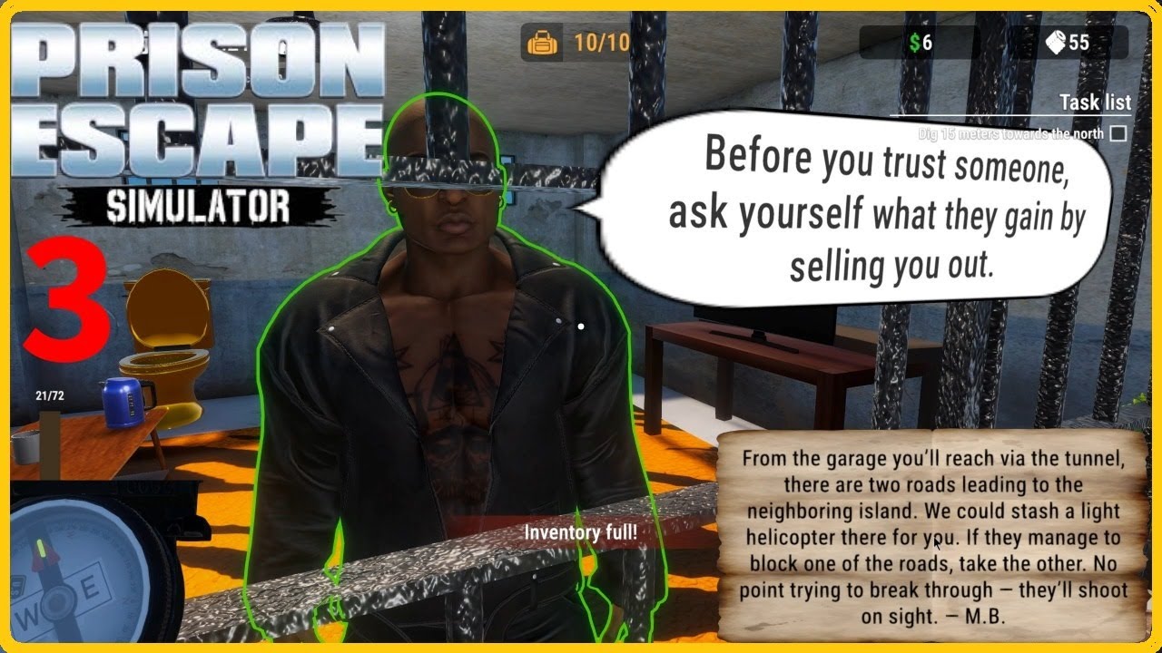 Huge hole in prison cell - Prison Escape Simulator Dig Out