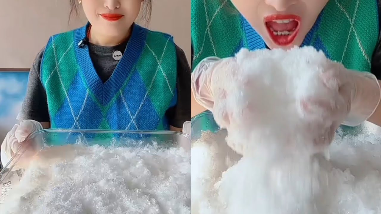 SOFTICE POWDERY SQUEAKY ICE BITES🥶ASMR CRUNCHY FROSTY ICE BITES🧊ICE EATING VIDEO🥶