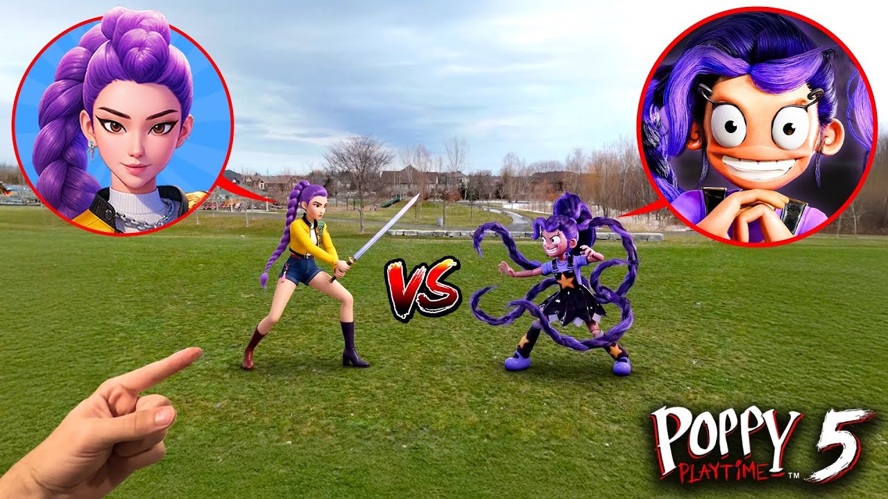 Дрон ловит Руми против Лили Лавбрейдс из 5 главы аниме &laquo;Poppy Playtime&raquo;! (K-pop Demon Hunters)