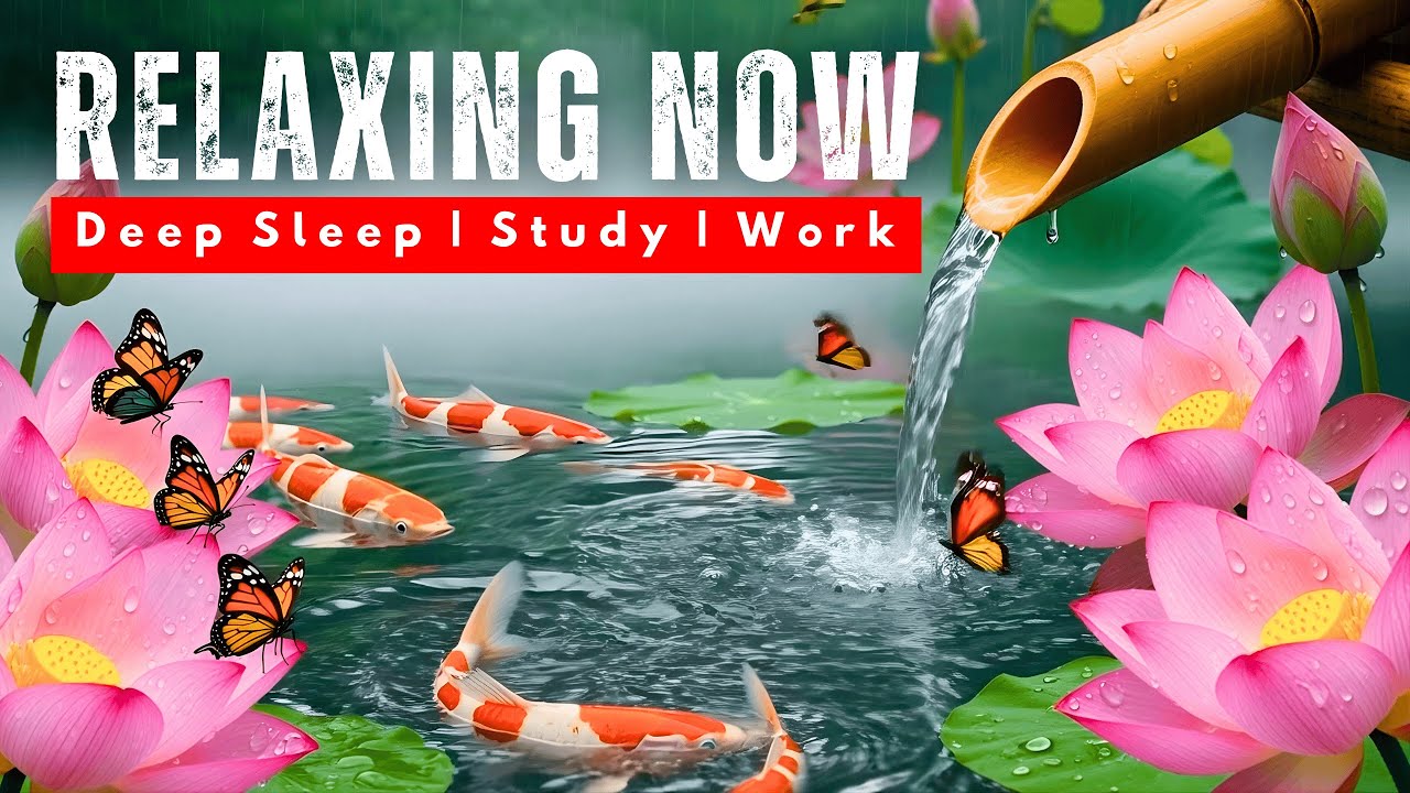 🔴LIVE 24/7: Relaxing Waterfall Sounds for Deep Sleep | Soft Piano Music and Relaxation.