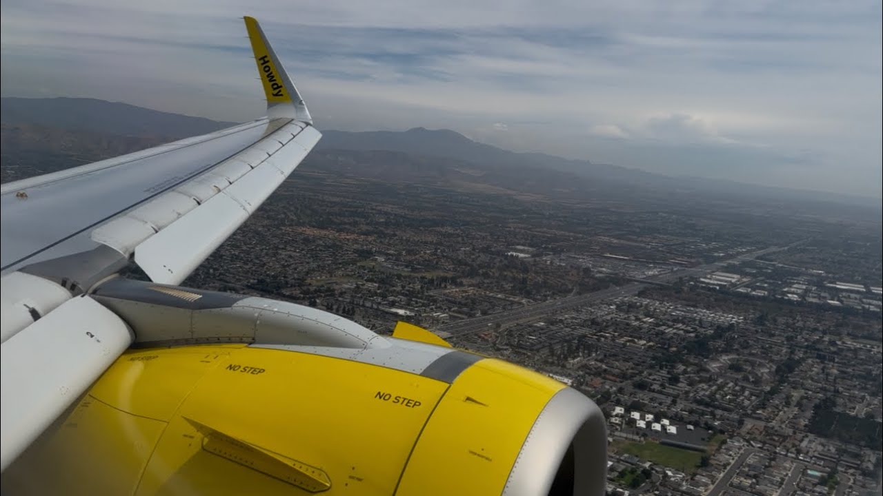 Spirit Airbus A320NEO Approach & Landing Santa Ana John Wayne Airport (KSNA)