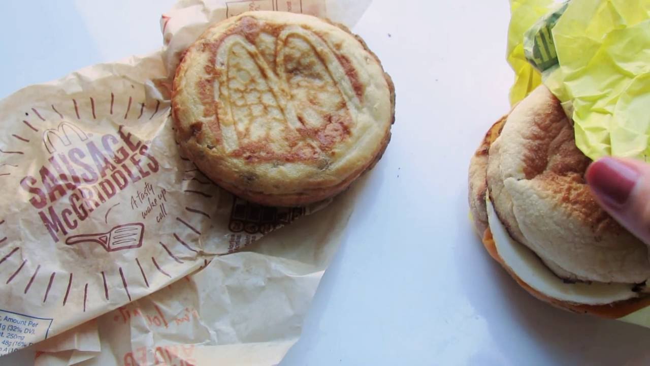 ASMR - Sausage Egg McMuffin and Bacon McGriddle + Crinkle