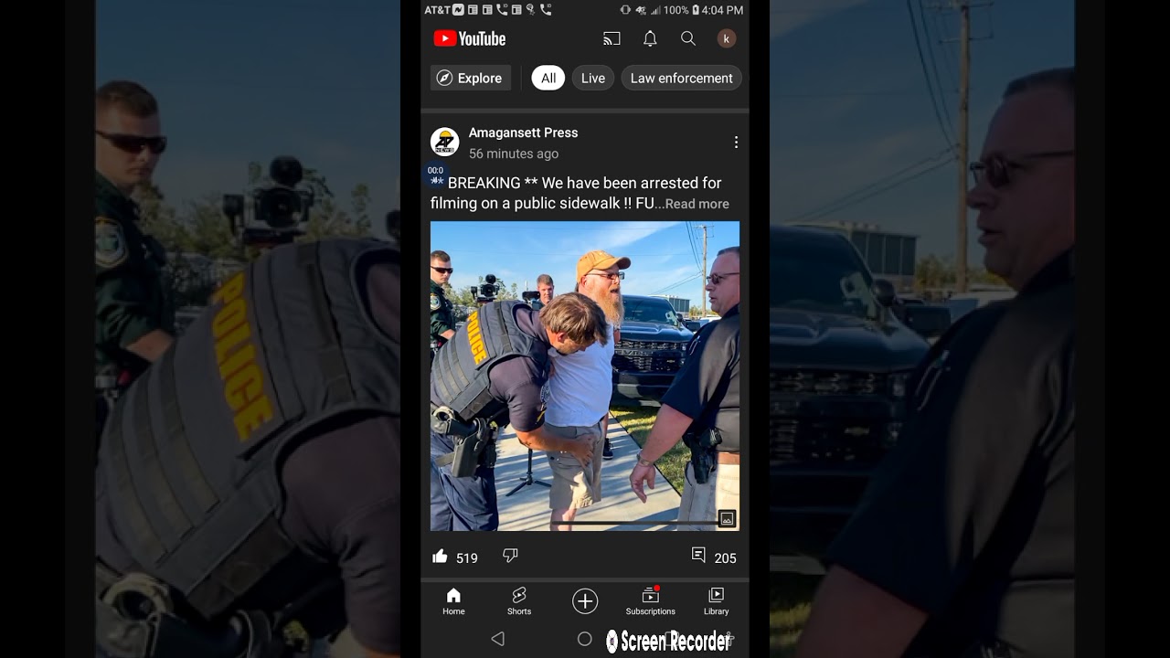 update new video on his channel amagansett press and watching the watchman arrested!!!!✌👌👊
