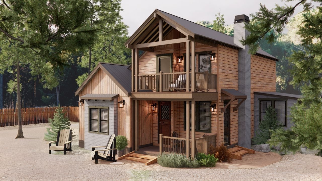 8x10m (26'x33') Gorgeous Small House | 1 Car Garage, 2 Bedrooms, 1 HomeOffice