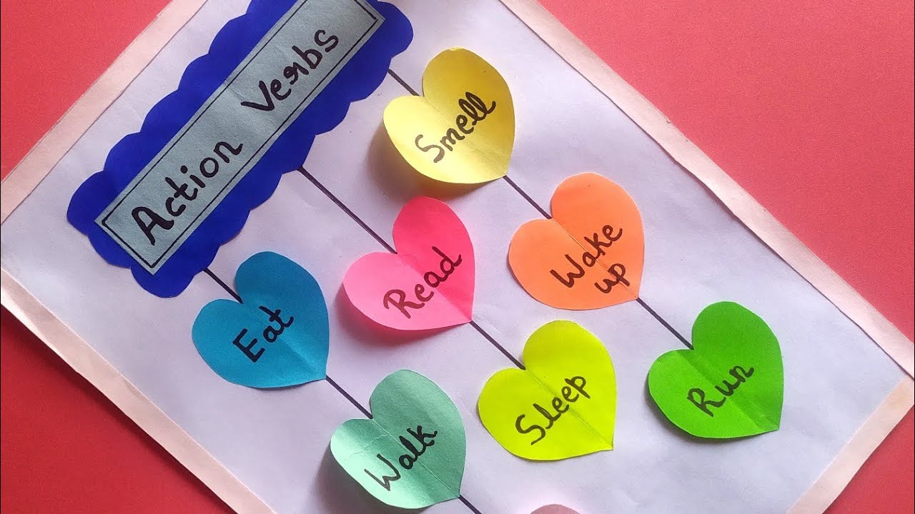 Action Verbs Chart Project Making Idea 💡| English TLM Project