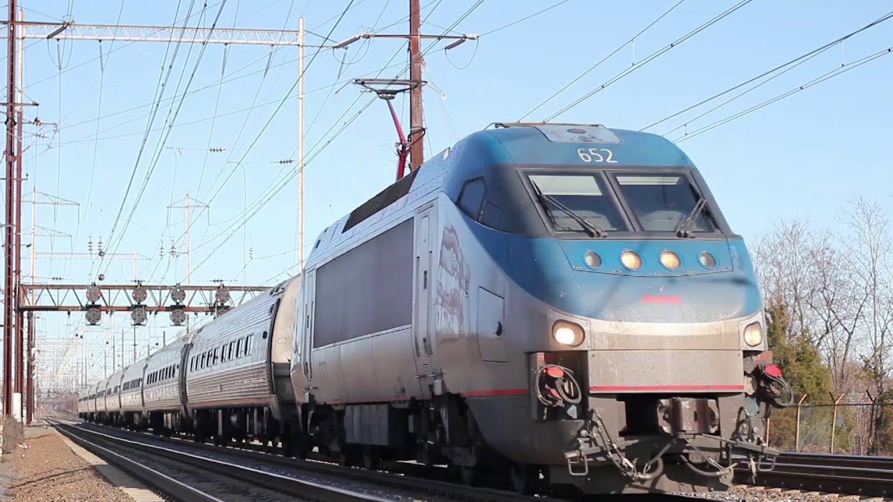 Amtrak & NJ Transit Holiday Trains at Jersey Avenue Nov 24 2010 Part 1