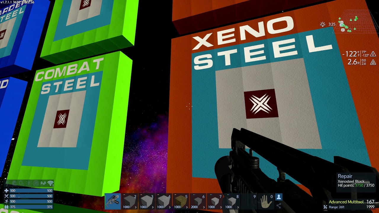 Empyrion: Damage Testing Xeno vs. Combat vs. Hardened vs Steel - How do They Perform