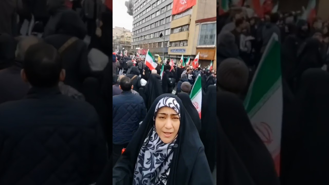 Iranian Women and Men Took The street on shoulder while shouting Allahu Akbar #iran #iranisraelwar