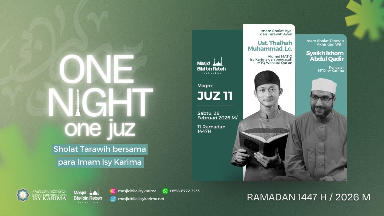 [LIVE] Sholat Isya' & Taraweh Juz 11 Ust  Thalhah L.c dan Syaikh Ishom Abdul Qodir