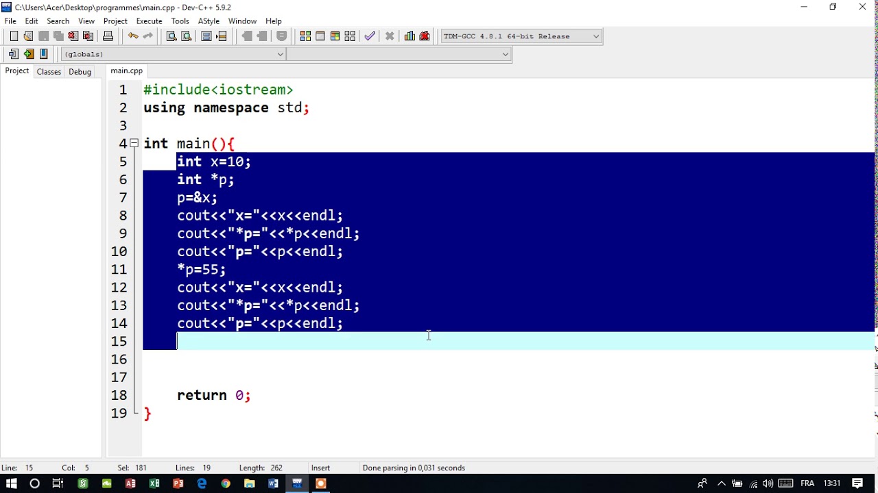 Langage C++  partie 11 exemple sur les pointeurs