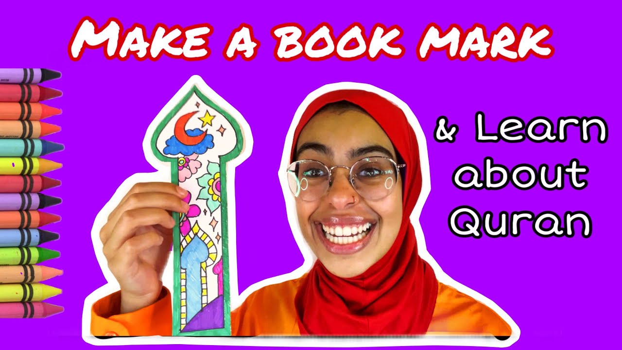 How to draw and colour a book mark, while learning about quran!