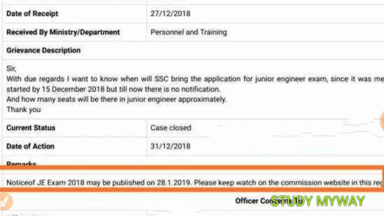 SSC JE 2018- 19 IMPORTANT NOTICE // SSC JE 2018- 19 NOTIFICATION Publish Date // SSC JE 2018 - 19