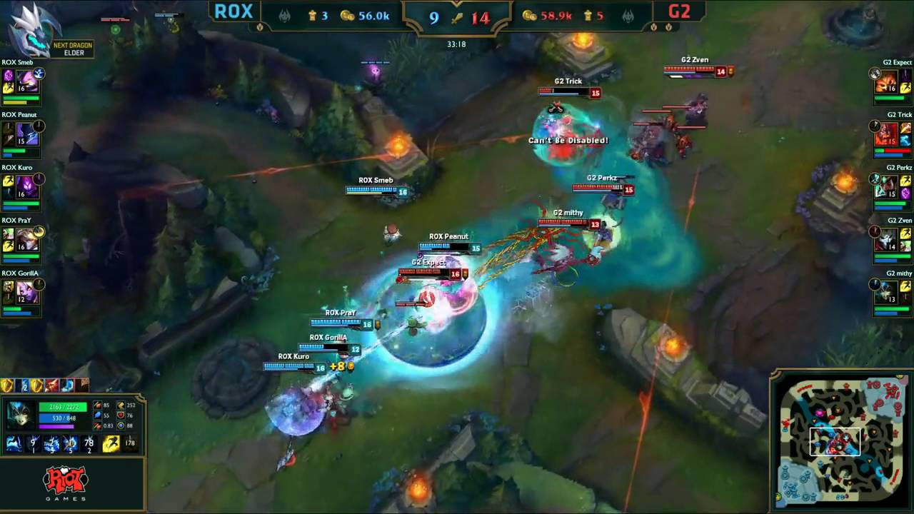 ROX vs G2 - Smeb Kennen Ult WORLDS 2016