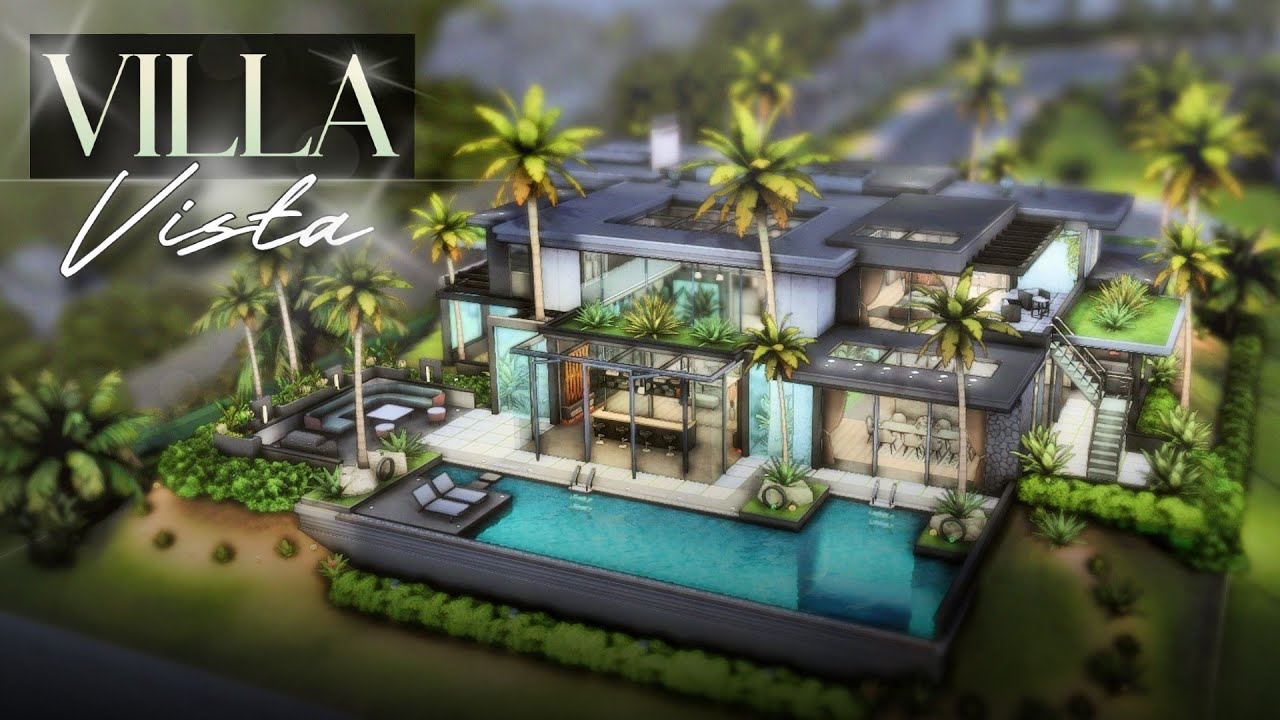 VISTA VILLA | Şehir Manzaralı Lüks Tropik Villa | NO CC | The Sims 4: Stop Motion