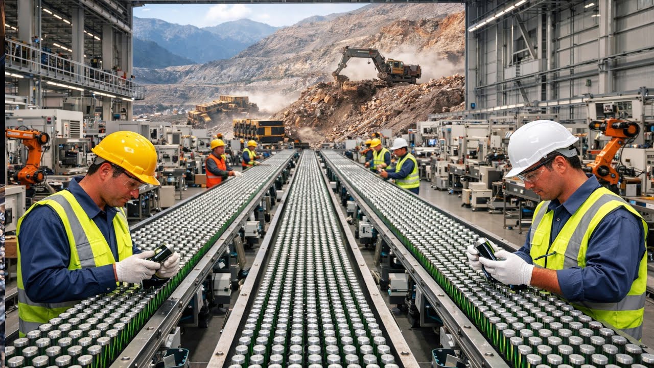 Inside Battery Factory 😱From Mountain Mining to EV Power Cell  Complete Process
