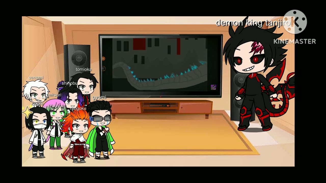 Hashira react to tanjiro as shin godzilla vs douma as gojira