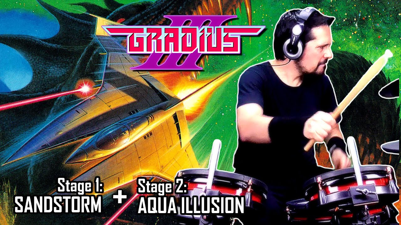 GRADIUS III (SNES) Sandstorm + Aqua Illusion OST (Drum Cover)