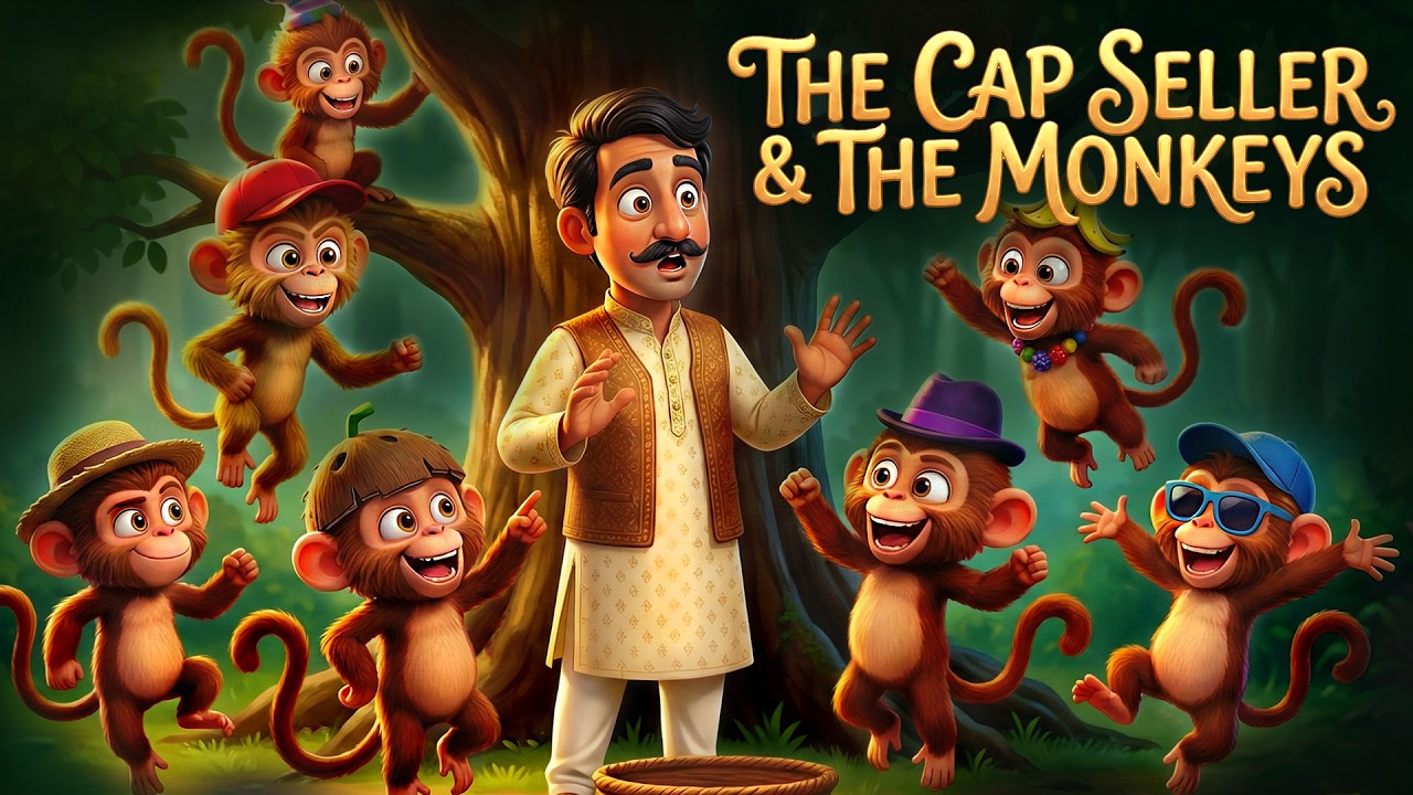 The Cap Seller and the Naughty Monkeys 🐒🎩 | English Moral Stories | Bedtime Stories