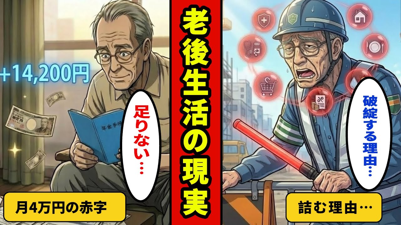 【漫画】70歳まで働かないと破綻する現実。年金だけでは月4万円の赤字が続く理由【メンタル闇ネタ】