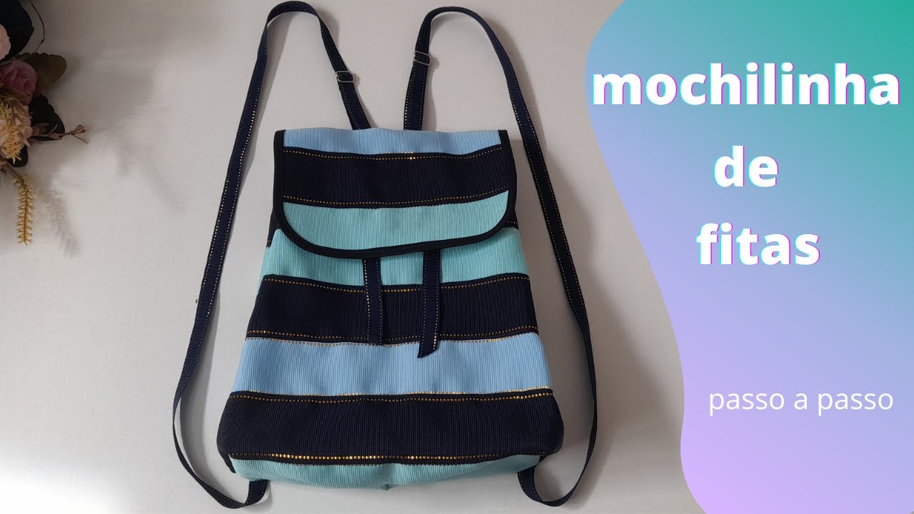 🎀Mochilinha de fitas🎀 modelo novo de mochila de fita jeans, passo a passo. Bolsinha Sila. #DIY