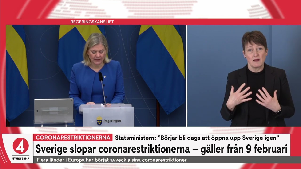 Coronarestriktionerna slopas från 9 februari | TV4Nyheterna | TV4 & TV4 Play