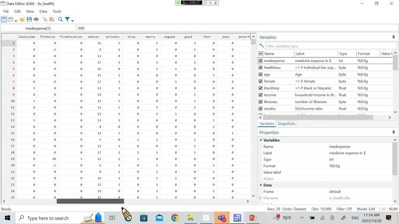 12. IV 2SLS compare OLS Stata (health.dta)