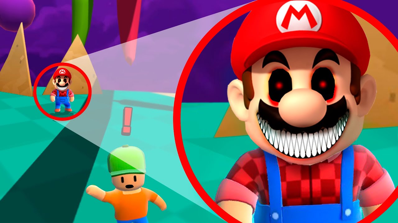 Eu invoquei o MARIO.EXE no Stumble Guys cuspindo na lata dele....