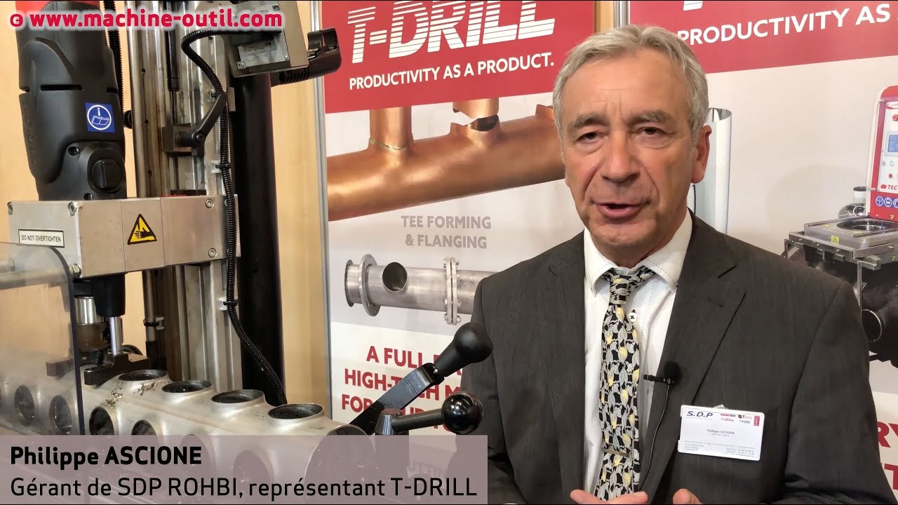 Démonstration de la machine de piquage HFT-2000 sur le stand T-DRILL à Tolexpo 2018
