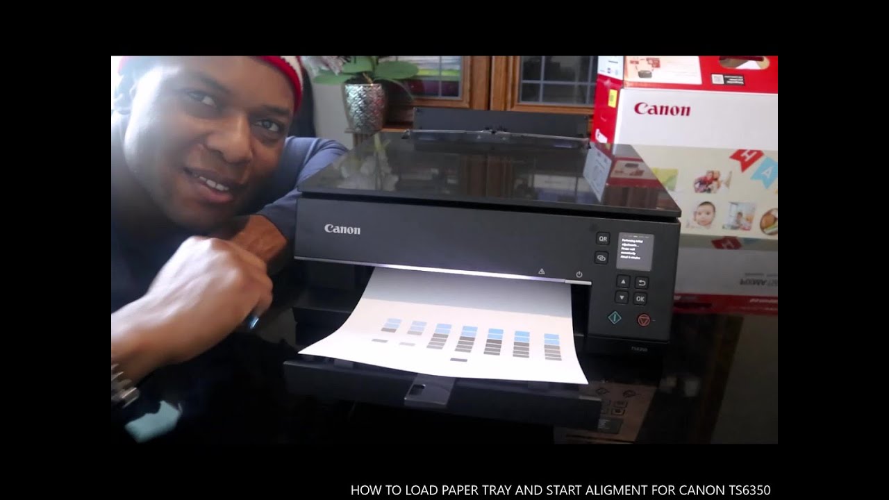 HOW TO LOAD PAPER TRAY AND START ALIGNMENT FOR CANON TS6350