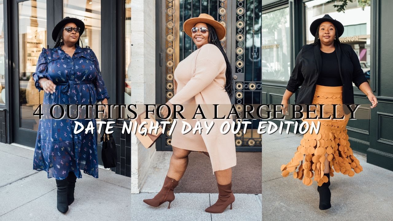 4 PLUS SIZE FALL DATE NIGHT OUTFIT IDEAS FOR LARGE BELLIES | APPLE SHAPED | HOW TO DRESS BETTER