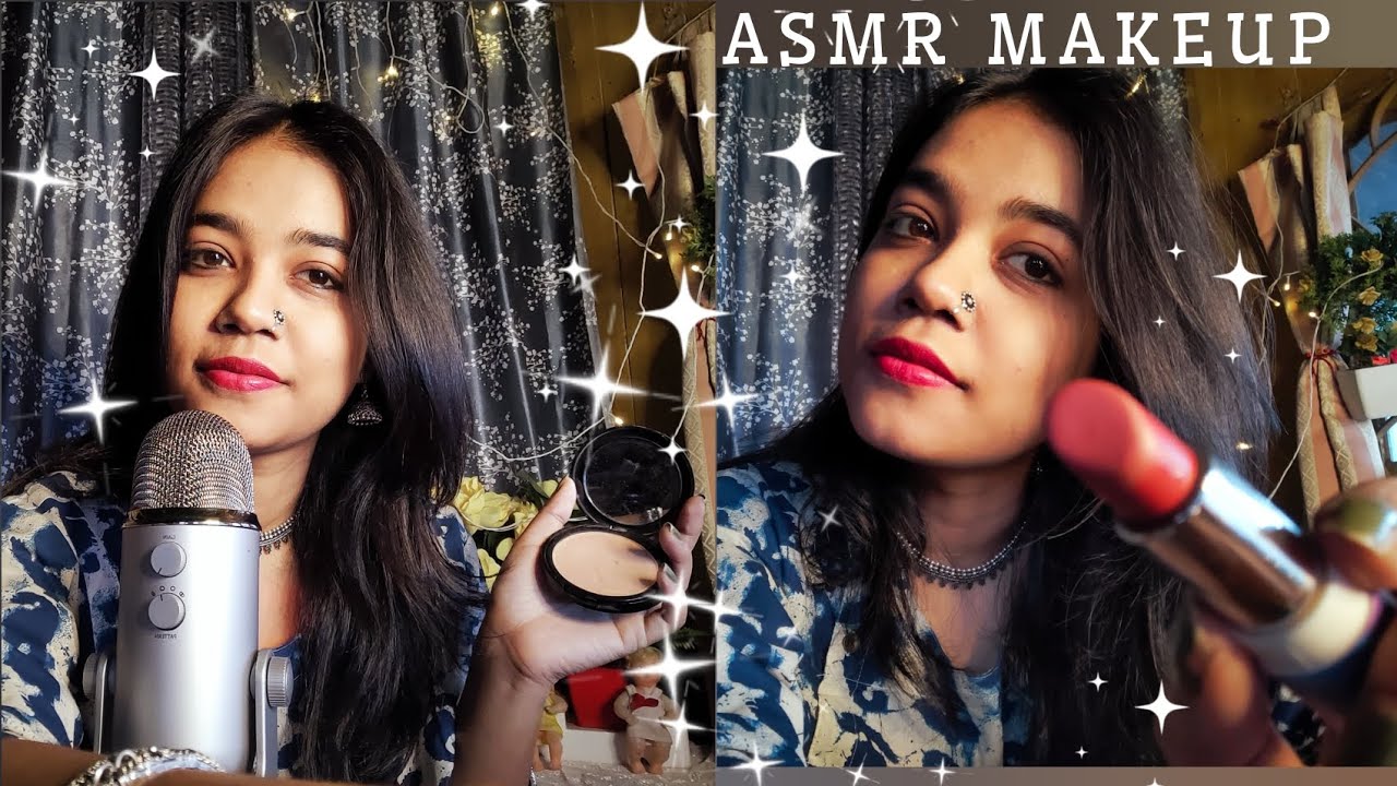 ASMR HINDI✨~MAKEUP APPLICATION ON YOU+EYEBROW PLUCKING AND SHAPING