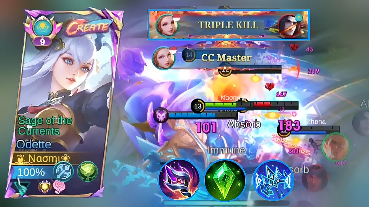 GLOBAL ODETTE DESTROYS THE ENEMY TEEM🔥Odette Gameplay Create Skin🌊