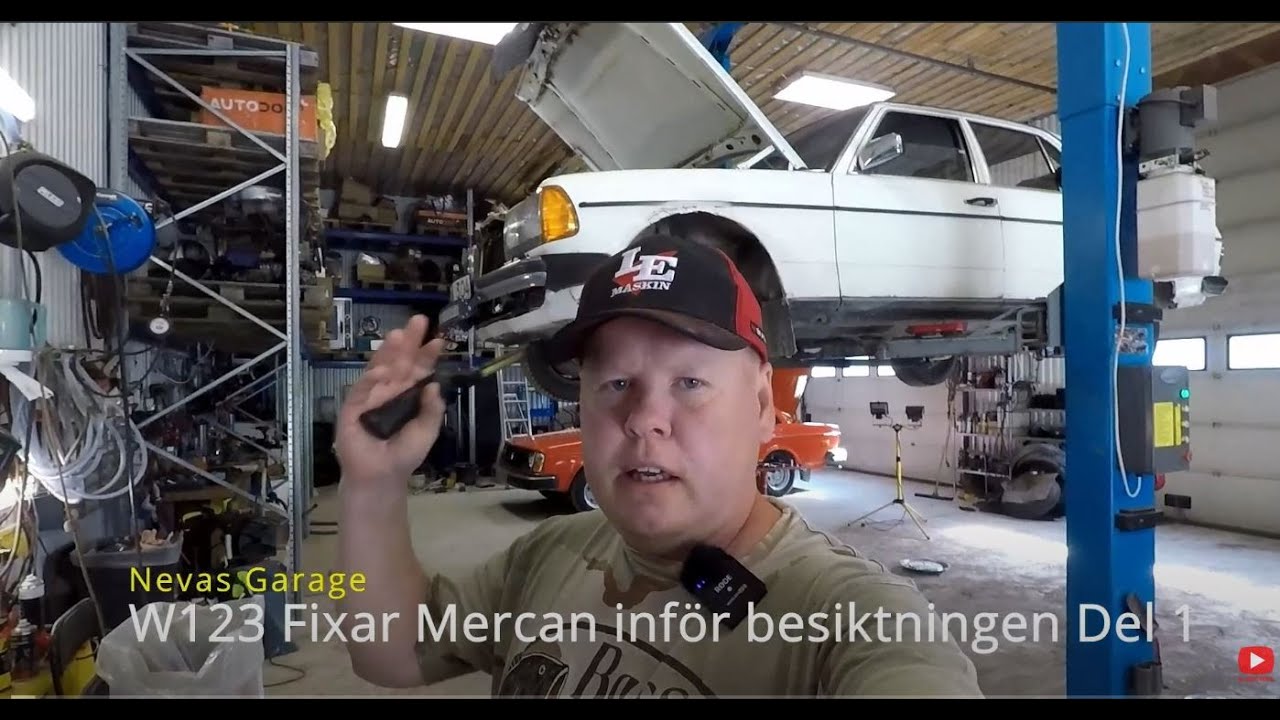 W123 Fixar Mercan inför besiktningen, spindel leder o bromsar m.m. DEL 1 av 5