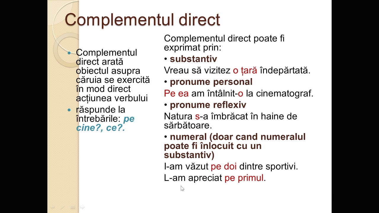 Complementul direct, complementul indirect, complementul prepozițional- cl.VI-VII