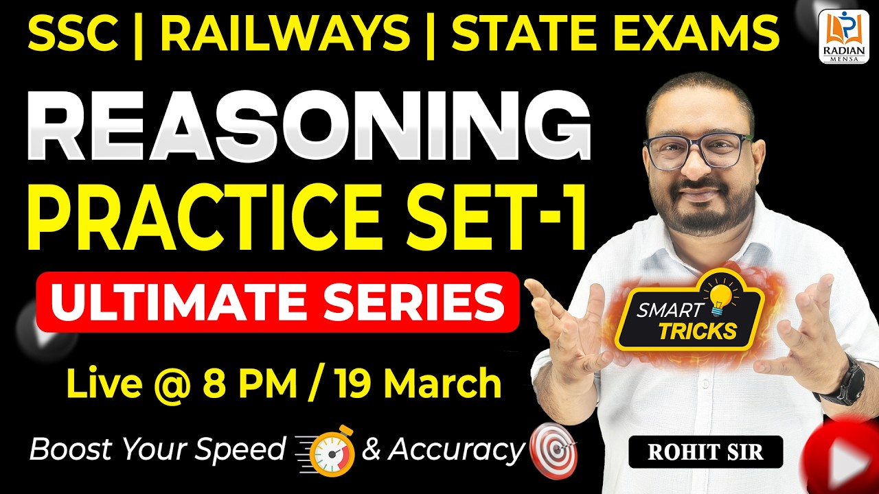 REASONING PRACTICE SET - I | 🔥ULTIMATE SERIES | SSC, RAILWAY & STATE EXAMS 2026 #ssc #radianmensa