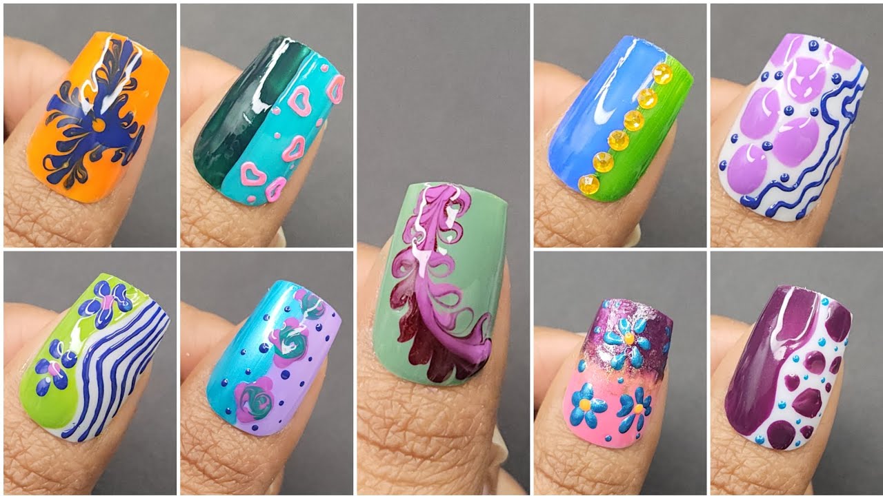 Easy & Beautiful nails designs at home 💅✨️ #youtubevideo #nailart #subscribe 