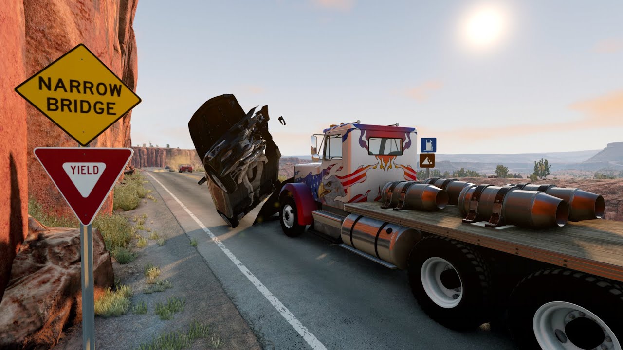 Just Crashes #100 - BeamNG Drive (Ram Plow Madness)