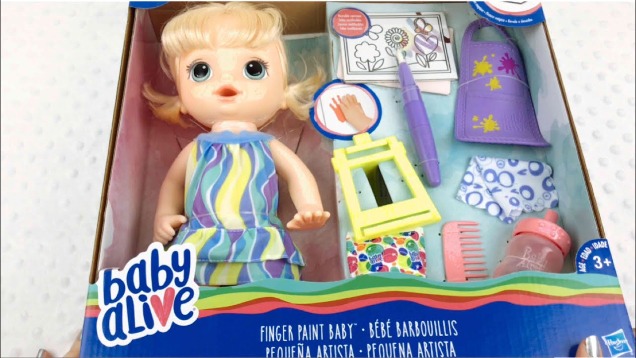 Unboxing Blonde Baby Alive Finger Paint Baby