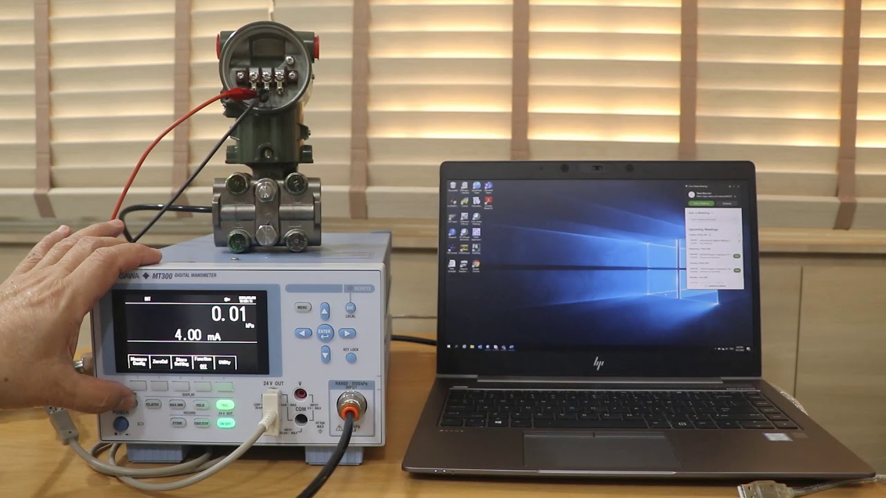 Calibration check on Yokogawa EJA110A DP Pressure Transmitter using Yokogawa MT300 Digital Manometer