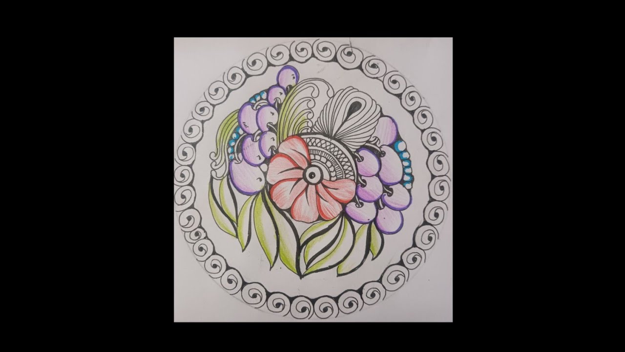 Mandala artwork || zentangle art || easy zendala 