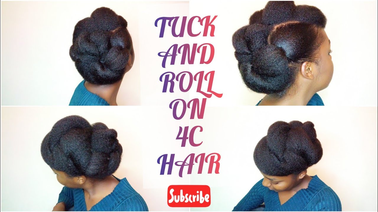 TUCK AND ROLL ON 4C NATURAL HAIR | How to||Zambian YouTuber
