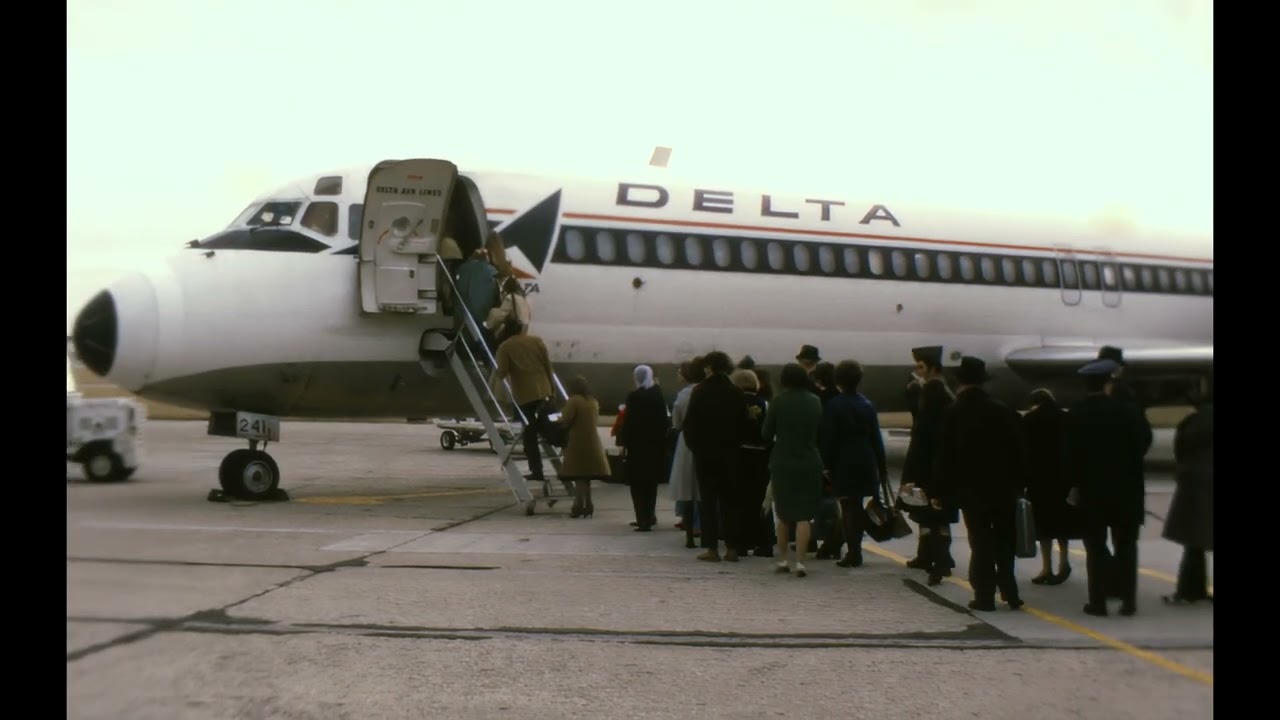 1970s Home Movie: Delta DC-9 N3342L Takeoff & Plymouth Duster